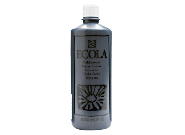 Verf - plakkaatverf - Ecola - 1 l - zwart - per stuk