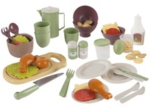 Voedingsset - imitatievoeding - voedingswaren - Dantoy - Green garden - salade set - bioplastic - set van 56 assorti