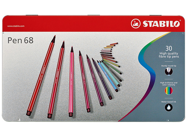 Stiften - kleurstiften - Stabilo - Pen 68 - set van 30 assorti