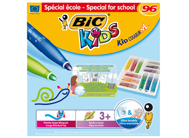 Stiften - Kleurstiften - Bic - Kid Couleur Xl - Voordeelpakket - Assortiment Van 96
