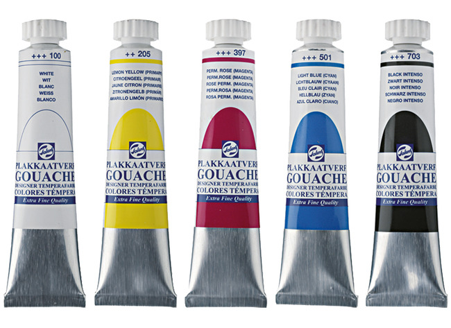 Verf - plakkaatverf - Talens - 20 ml - tubes - set van 5 assorti