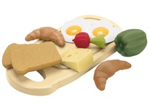 Voedingsset - imitatievoeding - Dantoy - Green Garden - ontbijtplankje - bioplastic - set van 10 assorti