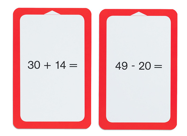Spel - rekenspel - correctiespel - Magische hoed - optellen en aftrekken tot 20 - met brug - opdrachtkaarten voor EA5080 - set van 52 assorti