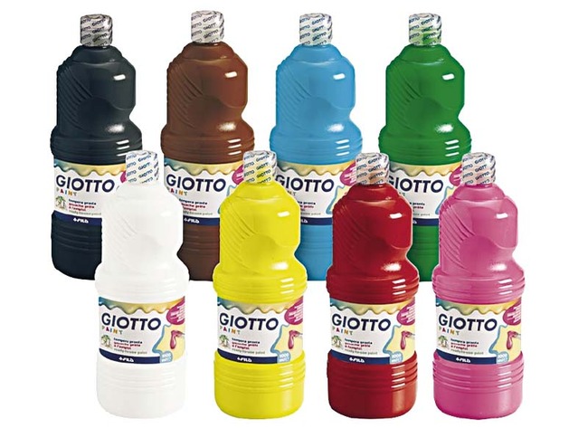 Verf - plakkaatverf - Giotto - 8 x 1 l - set van 8 assorti