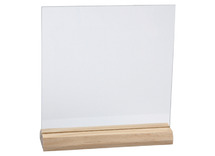 Plaat met houder - glas - 15,5 x 15,5 cm - set van 10