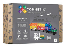 Bouwset - Connetix - Rainbow Transport Pack - magnetisch - bouwblokken - constructie - voertuigen - set van 50 assorti