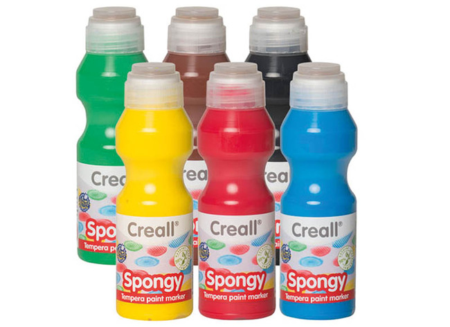 Verfdotters - Creall Spongy - 6 x 70 ml - set van 6 assorti