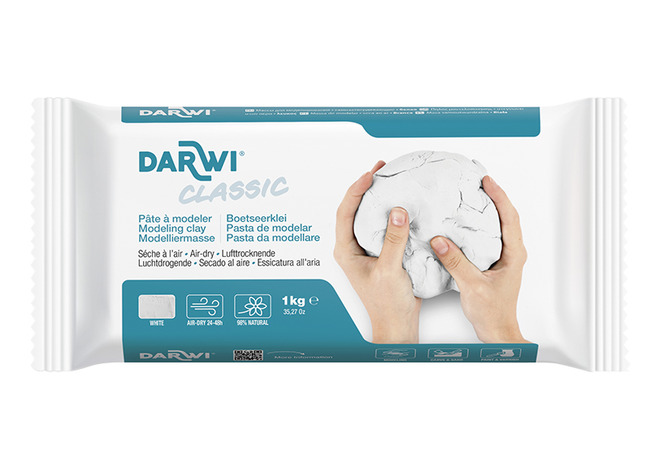 Boetseerklei - Darwi Classic - wit - 1 kg - per stuk