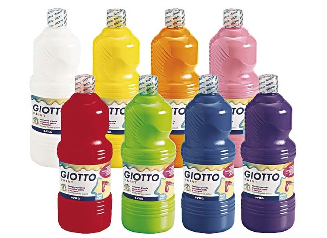 Verf - plakkaatverf - Giotto - 8 x 1 l - set van 8 assorti