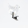 Decoratiemateriaal - vogel - glas - met klem - set van 12