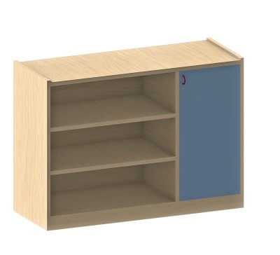 ÉTAGÈRE BASIC MODULO, 3 COL, PORTE À DROITE