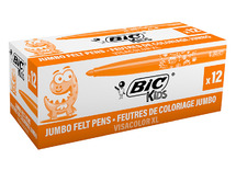 Stiften - kleurstiften - BIC Kids Visacolor XL ECOlutions - oranje - set van 12