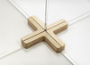Houten voet - scherm - voor plexiglas - 4-weg - per stuk