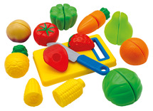 Speelgoed - imitatievoeding - Learning Resources Pretend & Play Sliceable Fruits & Veggies - velcro - gesneden fruit - set van 23 assorti