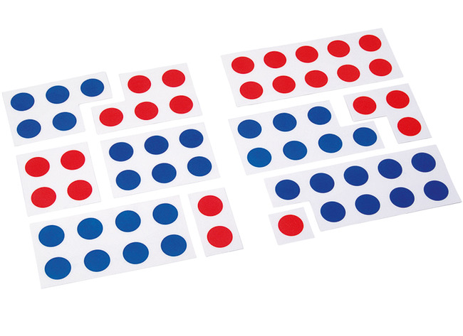 Kwadraatbeeld - rekenen - kleine telkaarten - magnetisch - set van 12 assorti