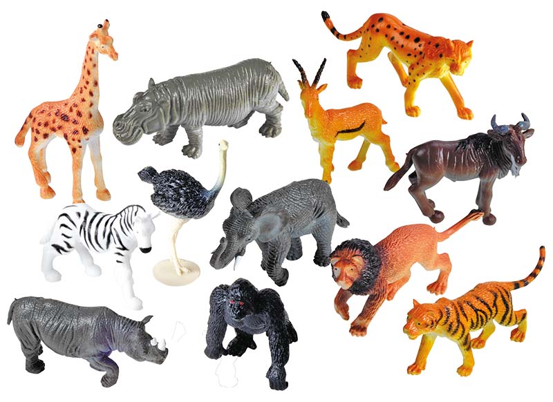 Transistor Intact Geelachtig Speelgoed figuren - jungle dieren - beestenboel - set van 60 assorti - Baert