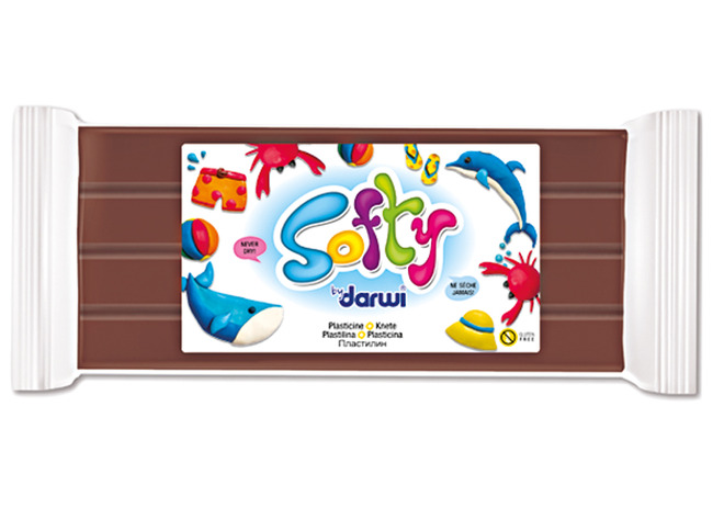 Boetseerklei - Darwi Softy - 500 g - bruin - per stuk