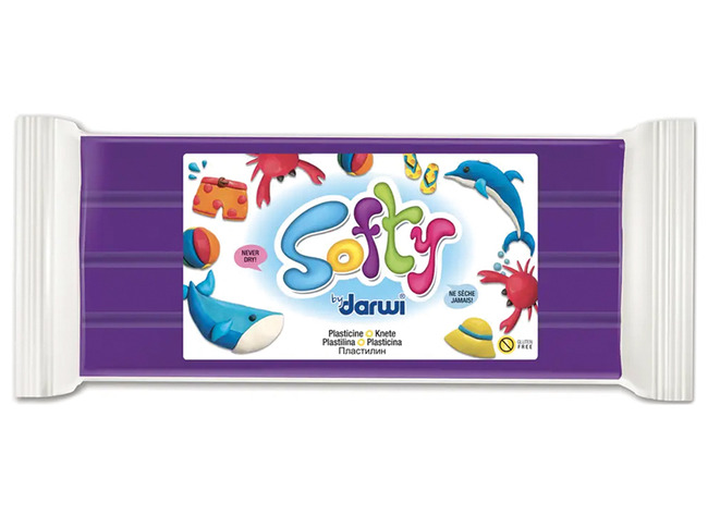Boetseerklei - Darwi Softy - 500 g - paars - per stuk
