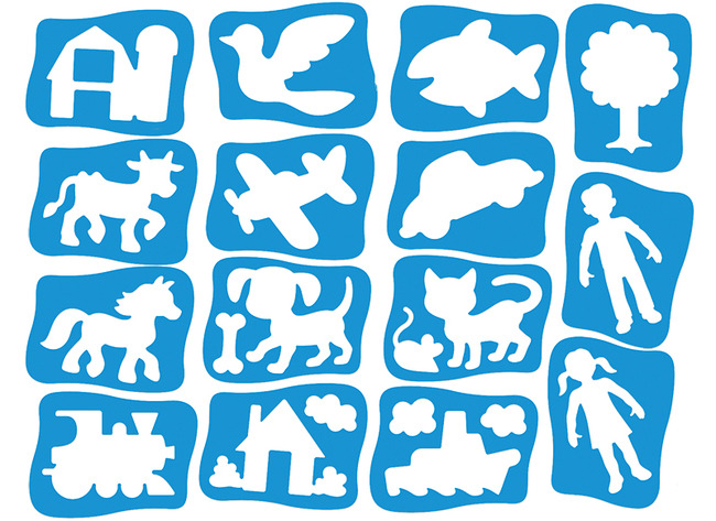 Sjablonen - Royclo - figuren - set van 16 assorti