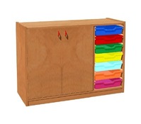 Kast - Basic - Modulo - 2 Deuren En 1 Kistenrij Rechts - wit - deur blauw - per stuk