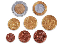 Euro - munten - ware grootte
