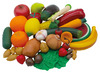 Speelgoed - imitatievoeding - Miniland - groenten en fruit - set van 35 assorti