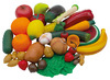 Voedingsset - imitatievoeding - eetset - groenten - fruit - Miniland - set van 35 assorti