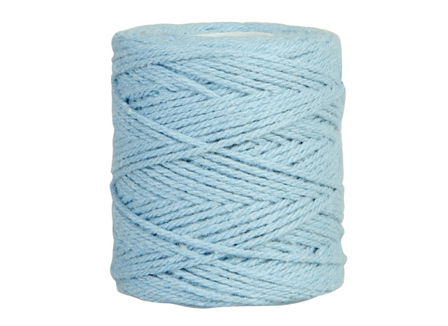 Touw - katoen - 1,0 mm x 65 m - macramé - lichtblauw - per stuk
