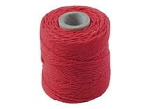 Touw - katoen - 1,0 mm x 65 m - macramé - rood - per stuk