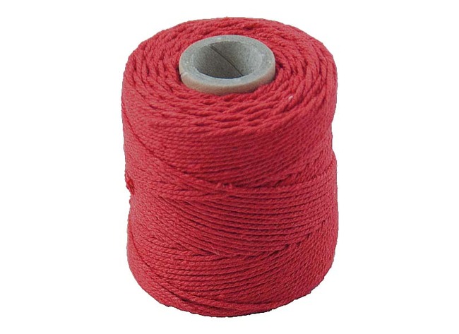 Touw - katoen - 1,0 mm x 65 m - macramé - rood - per stuk