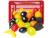 Winkelmandje - imitatievoeding - fruit - plastic - per set