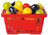 Winkelmandje - imitatievoeding - fruit - plastic - per set
