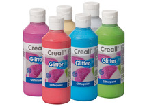 Verf - Creall - glitterverf - 6 x 250 ml - set van 6 assorti