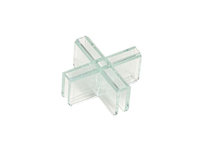 Koppelstuk - scherm - voor plexiglas - 4-weg - per stuk