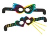 Maskers - brillen - kraspapier - set van 12 assorti