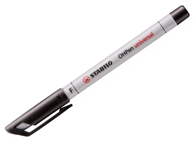 Stiften - whiteboard stiften - Stabilo OHPen - fijn - zwart - set van 10