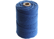 Koord - katoen - 0,2 cm x 70m - blauw - macramé - per stuk