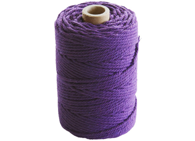 Touw - katoen - 2,2 mm x 70 m - macramé - paars - per stuk