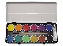 Verf - plakkaatverf - verfdoos - 12 kleuren - per stuk