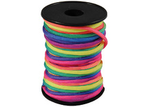 Draad - macramé - koord - regenboog - 0,4 cm diameter - bobijn van 25 m - per stuk