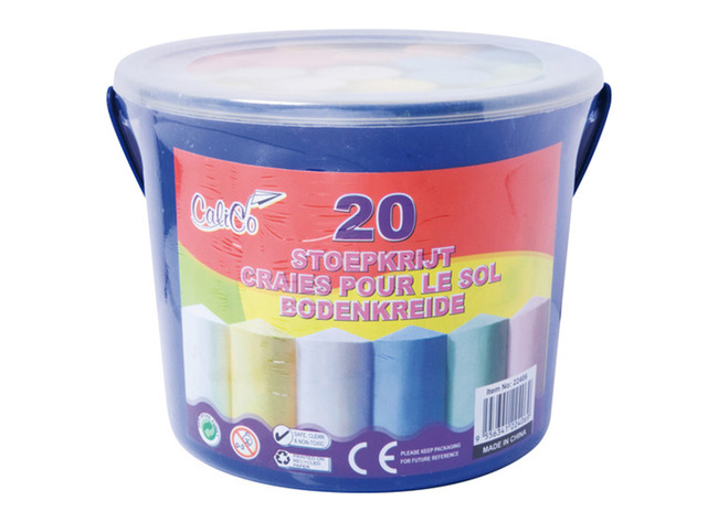 Krijt - stoepkrijt - Kangaro - rond - 25 x 115 mm - emmer van 20 stuks