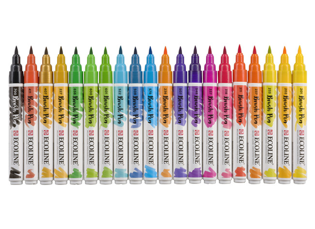 Verf - waterverf - Ecoline Brush Pen - etui van 20