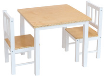 Speelmeubel - tafel en krukjes - hout - per set