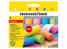 Krijt - stoepkrijt - Eberhard Faber - rond - neon kleuren - set van 6