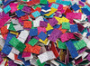Mozaïektegels - glitterkarton - vierkant - 1 cm - assorti - set van 4000