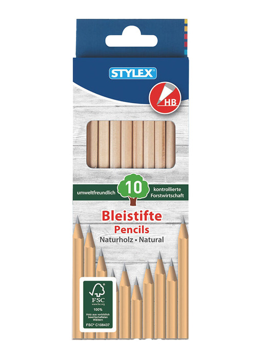 Potloden - grafietpotloden - natuurhout - set van 10