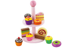 Voedingsset - imitatievoeding - dessertentoren - staander en cakes - per set