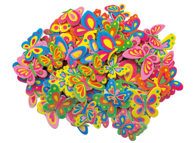 Stickers - foam - vlinders - set van 120 assorti