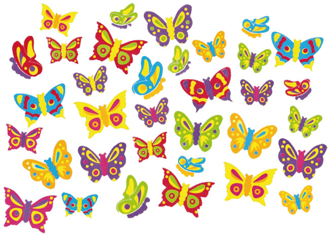 Stickers en mousse - néoprène - papillons - autocollants - ass/102