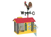 Weerstation - met thermometer, barometer, hygrometer, regenmeter en windhaan - weer - per stuk